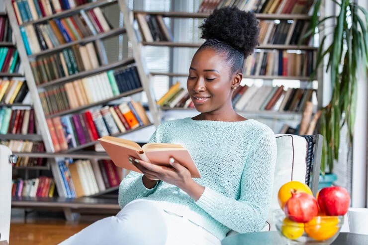 Lady reading book